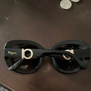 Salvatore Ferragamo Black and Gold Sunglasses